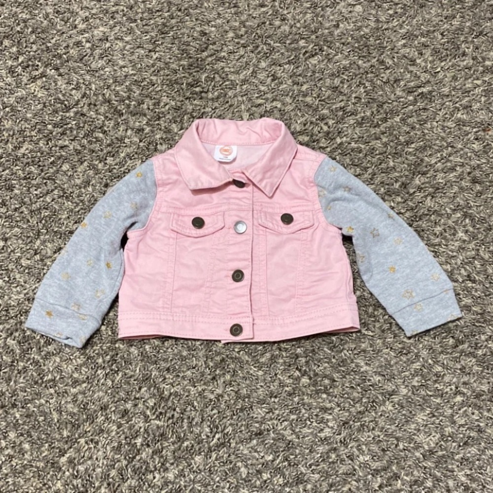 Pink Jean jacket size 12 Months